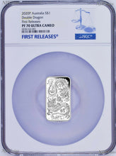 Load image into Gallery viewer, 2020 Dragon 1oz PROOF Silver Rectangular $1 COIN NGC PF 70 FR
