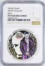 Load image into Gallery viewer, 2019 Suicide Squad - Joker Proof $1 1oz Silver COIN NGC PF 70 Brown Label
