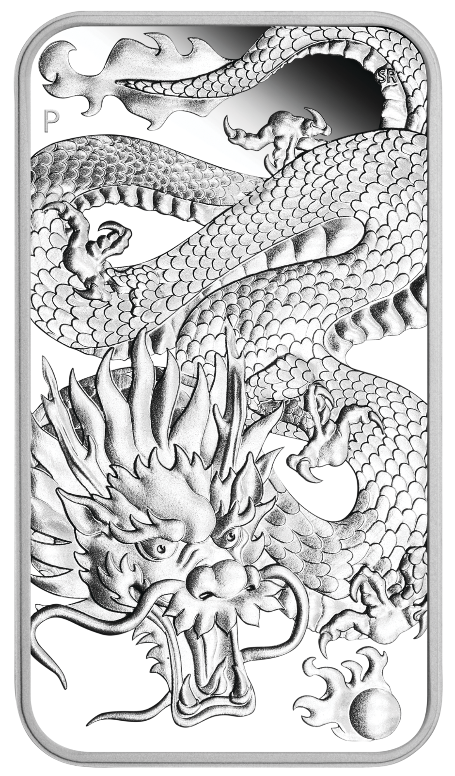 2022 DRAGON 1oz SILVER PROOF RECTANGULAR COIN AUSTRALIA 3,888 MINTAGE ONLY