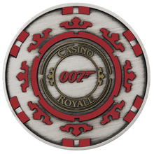 Load image into Gallery viewer, JAMES BOND 007 CASINO ROYALE CASINO CHIP 2023 1oz SILVER $1 ANTIQUED COLOR COIN
