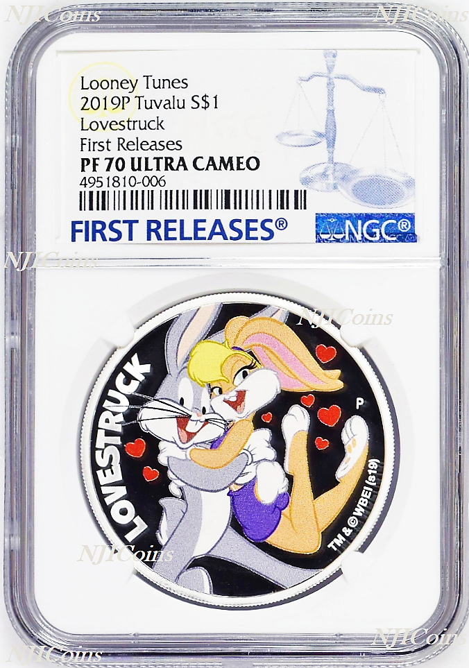 2019 LOONEY TUNES Lovestruck Proof $1 1oz Silver COIN NGC PF 70 FR
