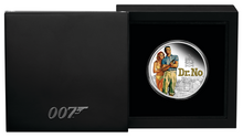 Load image into Gallery viewer, JAMES BOND 007 DR. NO 2022 1oz SILVER PROOF Colored $1 COIN w/last QEII Portrait
