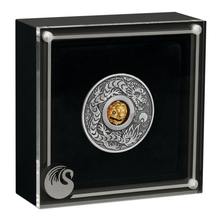 Load image into Gallery viewer, 2024 Year of the Dragon 1oz SILVER $1 Lunar Rotating Charm ANTIQUED COIN
