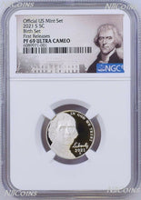 Load image into Gallery viewer, 2021 S Proof 5C Nickel -BIRTH SET- Version NGC PF69 ULTRA CAMEO FR Label
