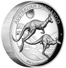 Load image into Gallery viewer, 2018 Australian Kangaroo 1 oz Dollar $1 Silver Proof High Relief Coin Australia
