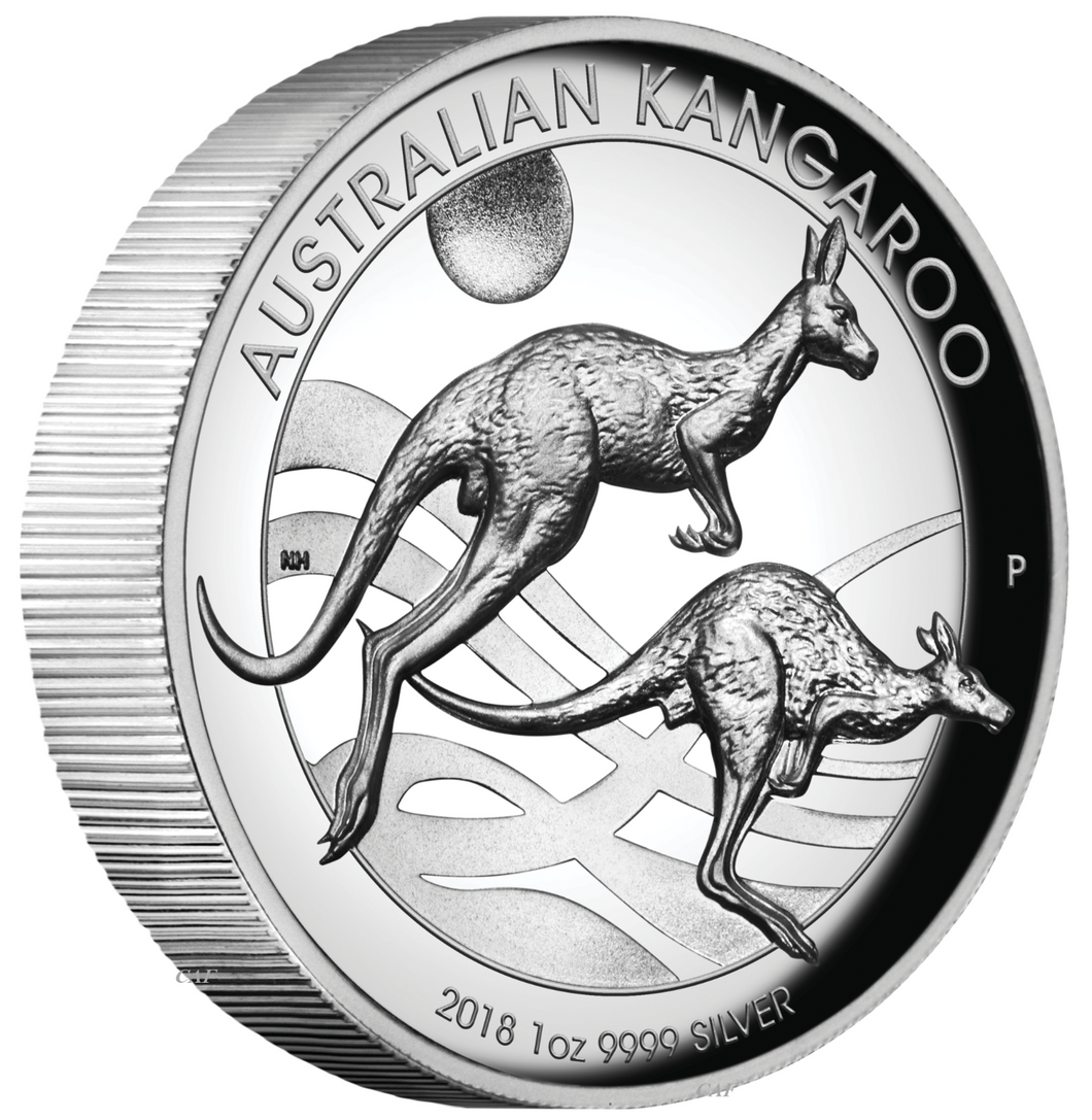 2018 Australian Kangaroo 1 oz Dollar $1 Silver Proof High Relief Coin Australia