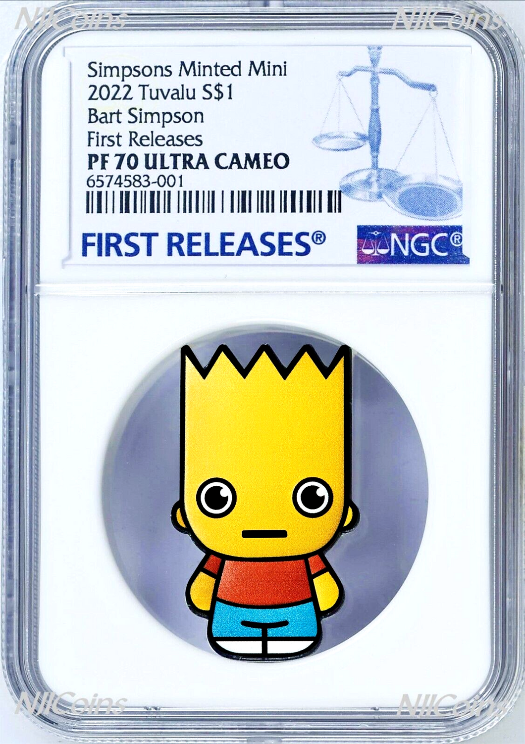 2022 Simpsons Bart First in Minted Mini Series 1oz Silver $1 Coin NGC PF70 FR