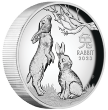 Load image into Gallery viewer, AUSTRALIAN 2023 Lunar Year of the Rabbit 1oz $1 Silver HIGH RELIEF COIN Series3
