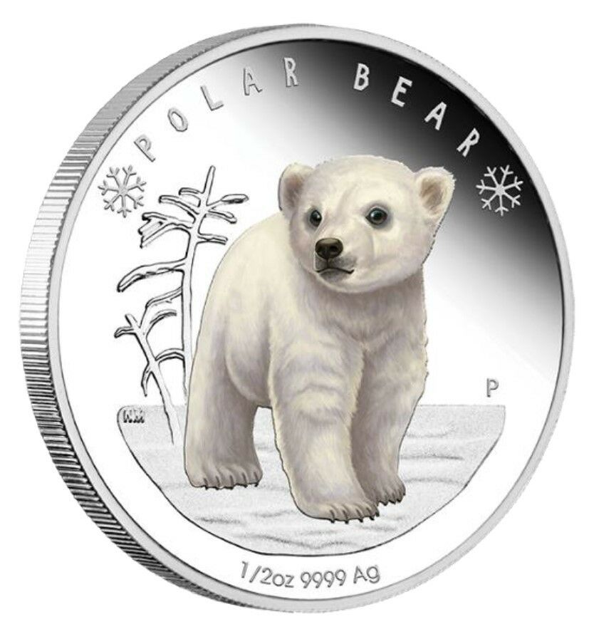 2017 Polar Babies Polar Bear Tuvalu 1/2 oz Silver Proof 50c Half Dollar Coin