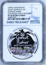 Load image into Gallery viewer, 2015 Australia 100TH ANNIVERSARY GUMNUT BABIES 1oz $1 Silver Proof Coin NGC PF70
