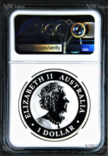 Load image into Gallery viewer, 2021 P Australia .9999 Silver Kookaburra NGC MS 69 $1 1 oz Coin Flag ER Label
