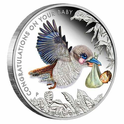 2017 Australia NEWBORN BABY 1/2 oz SIlver Proof 50c Coin Colorized