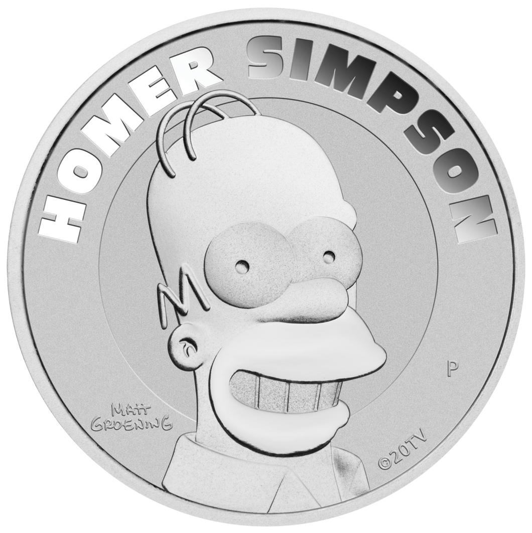 2022 Homer Simpsons SIMPSON 1oz Silver .9999 Dollar Bullion $1 Coin