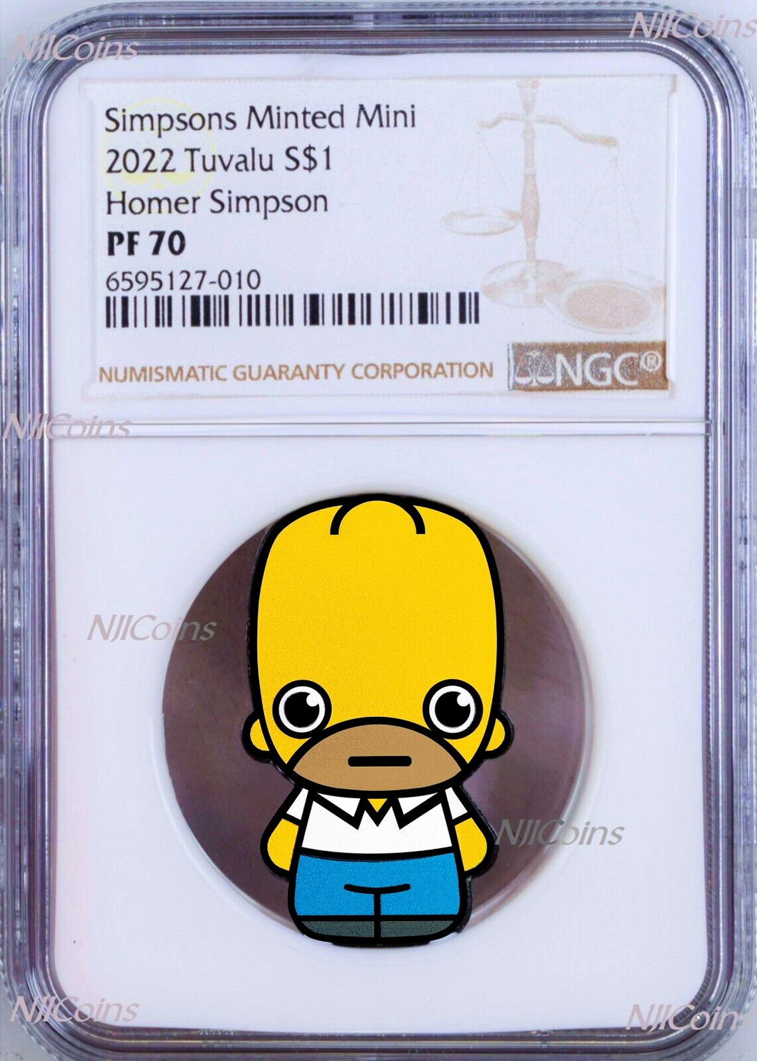 2022 Simpsons HOMER 2nd in Minted Mini Series 1oz Silver $1 Coin NGC PF70 Brn LB