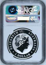 Load image into Gallery viewer, 2016 P Australia Silver Kookaburra NGC MS 70 $1 1 oz Coin Blue ER Label PERFECT
