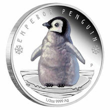 Load image into Gallery viewer, 2017 Polar Babies Emperor Penguin Tuvalu 1/2oz Silver Proof 50c Half Dollar Coin
