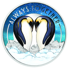 Load image into Gallery viewer, Tuvalu 2018 Always Together Penguin Couple Half Dollar Silver Coin Proof
