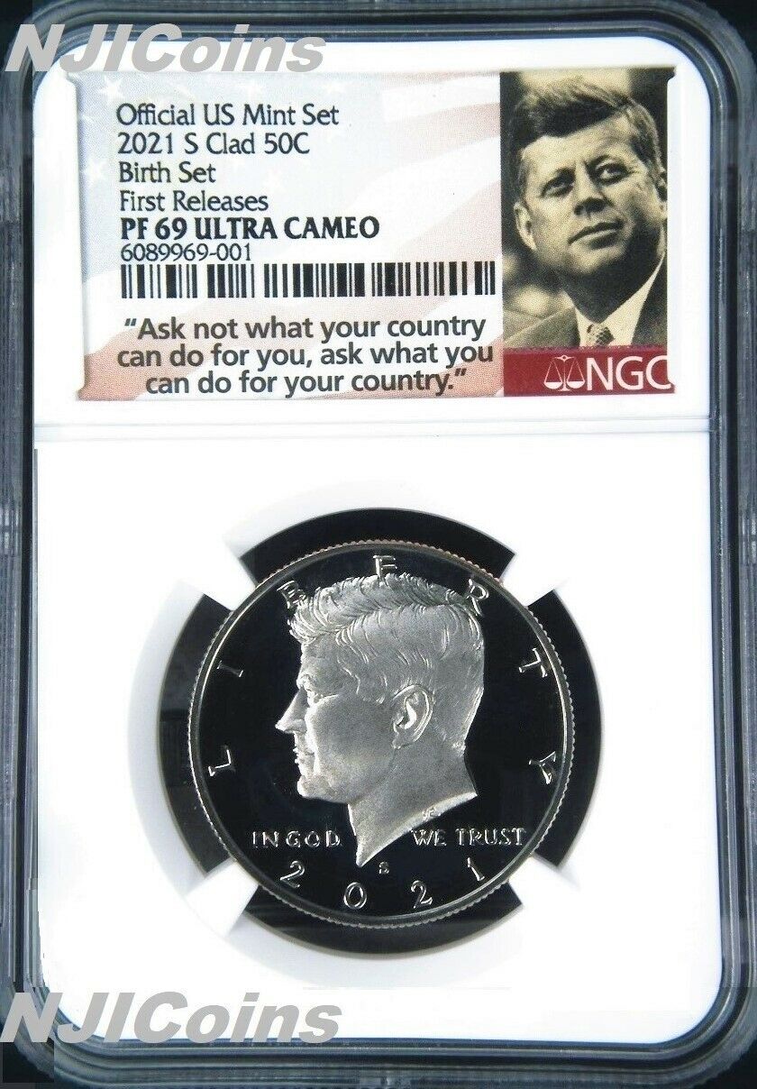 2021 S Proof Kennedy Half Dollar 50c NGC PF69 Ultra CAMEO FR BIRTH SET Version