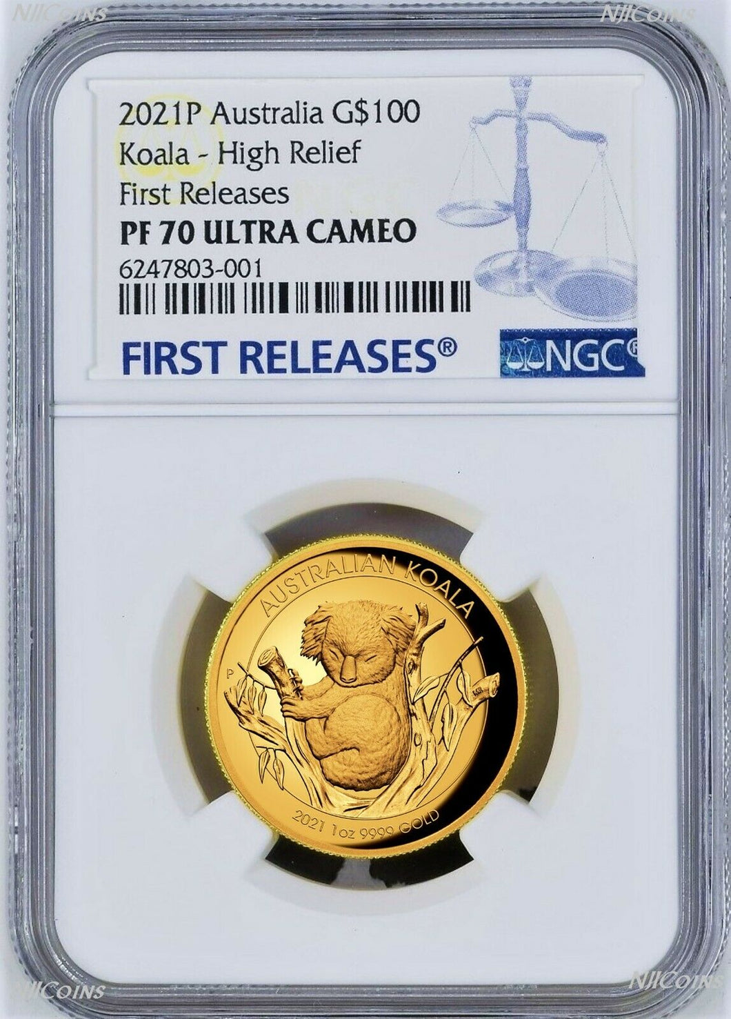 2021 Australian Koala 1oz Gold Proof High Relief $100 COIN NGC PF70 200 MINTAGE