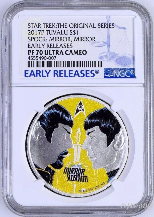 2017 Star Trek Spock The Original Series Mirror, Mirror Silver $1 Coin NGC PF70