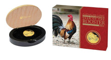 Load image into Gallery viewer, 2017 Australian Lunar Year of the Rooster 1/10 oz Gold Proof $15 Coin Australia
