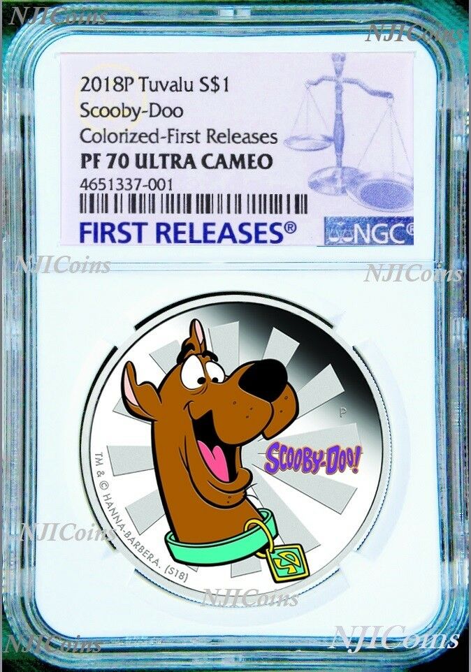 2018 TUVALU SCOOBY-DOO SILVER PROOF $1 1oz COIN NGC PF 70 Ultra Cameo FR