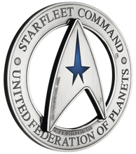 Load image into Gallery viewer, Star Trek STARFLEET COMMAND EMBLEM 2019 3oz SILVER HOLEY DOLLAR &amp; DELTA COIN SET
