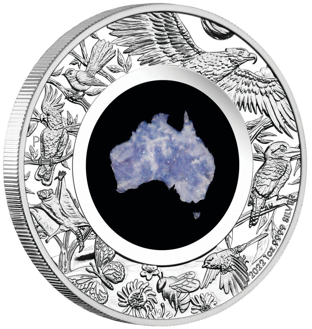 Australian 2022 1oz Silver Proof $1 LEPIDOLITE Coin Great Southern Land