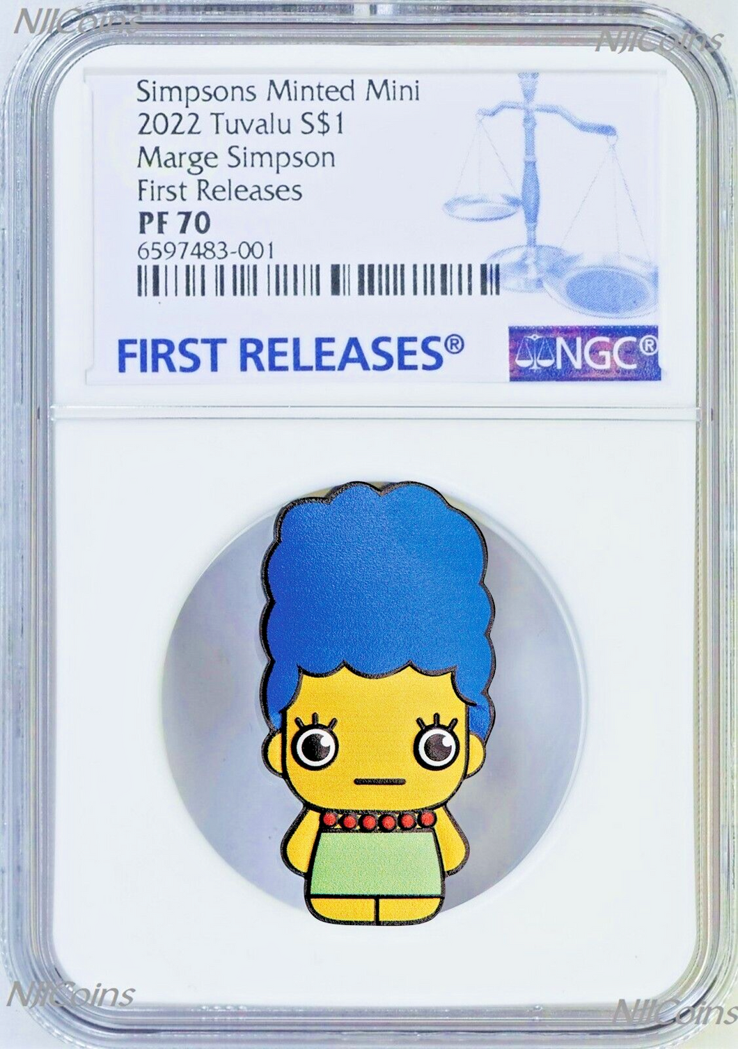 2022 Simpsons Marge 3rd in Minted Mini Series 1oz Silver $1 Coin NGC PF70 FR