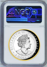 Load image into Gallery viewer, 2021 Australia GILT HIGH RELIEF 2oz Silver Kookaburra $2 Coin NGC PF69 FR BlueLB
