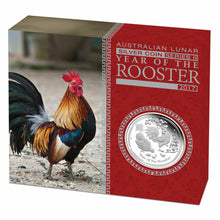 Load image into Gallery viewer, 2017 Australia Lunar Year of the Rooster PROOF 1/2 oz SIlver half dollar Coin
