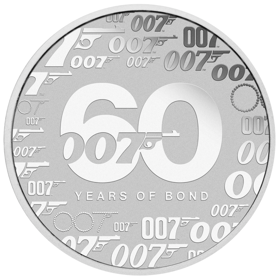 2022 60 YEARS OF BOND 007 1oz SILVER BULLION COIN $1 Silver 9999 in Mint Capsule