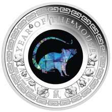 Load image into Gallery viewer, 2020 Australia Opal Series Lunar Year of the Mouse 1oz Silver Proof $1 Coin
