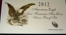 Load image into Gallery viewer, 2012 S 75th Anniv. AMERICAN EAGLE SAN FRANCISCO TWO COIN PROOF SET in bos w/ VOA
