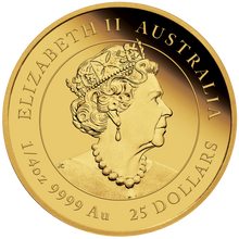 Load image into Gallery viewer, 2022 Australian Lunar Year of the Tiger 1/4 oz Gold Proof $25 Coin NEW Series-3
