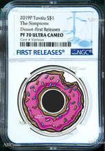 Load image into Gallery viewer, 2019 The Simpsons Donut Proof $1 1oz Silver COIN NGC PF 70 FR
