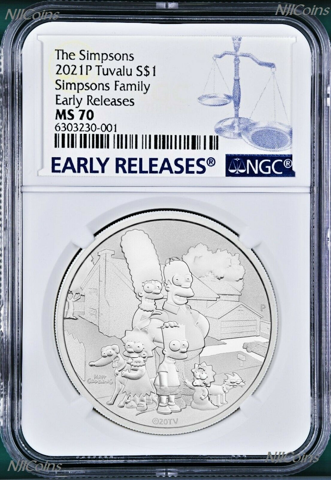 2021 Simpsons Family Simpson $1 1oz .9999 Silver COIN NGC MS70 ER