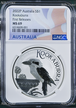 Load image into Gallery viewer, 2022 P Australia Silver Kookaburra NGC MS 69 $1 1 oz Coin Flag FR Label PERFECT
