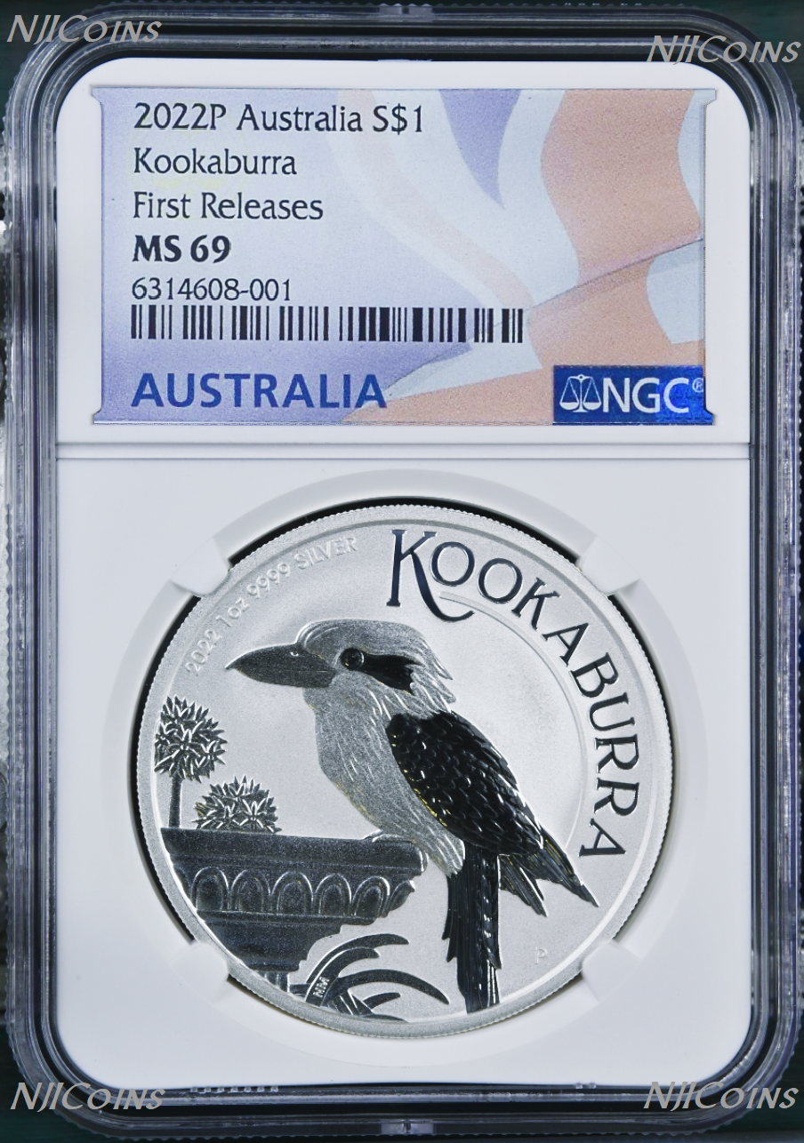 2022 P Australia Silver Kookaburra NGC MS 69 $1 1 oz Coin Flag FR Label PERFECT