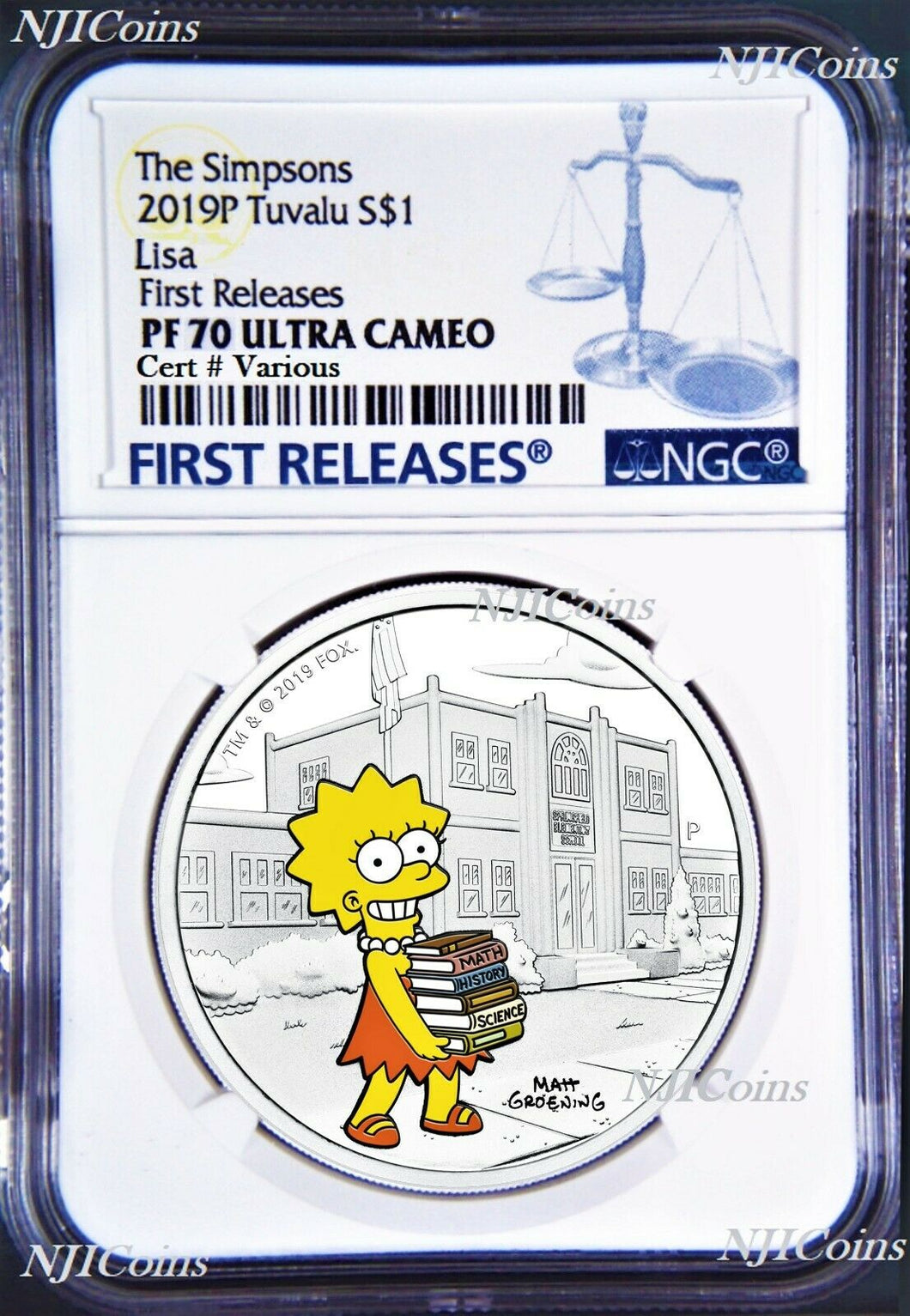 2019 The Simpsons LISA Simpson Proof $1 1oz Silver COIN NGC PF 70 FR PF70