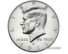 Load image into Gallery viewer, 2015 Kennedy Half Dollars 2 coins set P + D Clad President 50¢ coin US Mint
