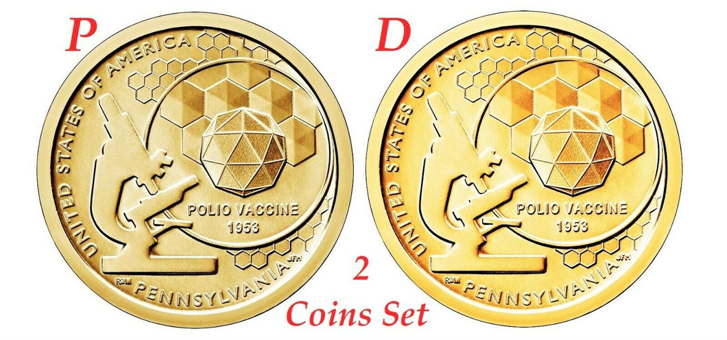 2-coin-set 2019 P-D American Innovation Pennsylvania Dollar $1 US Mint