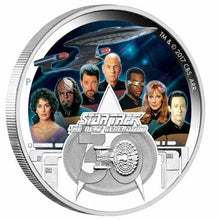 Load image into Gallery viewer, 3-Coin-Set 2017 Star Trek The Next Generation Crew Picard Klingon 5oz Silver
