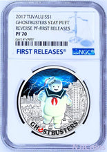 Load image into Gallery viewer, 2017 Ghostbusters Stay Puft 1oz Silver $1 Coin NGC REVERSE PF70 FIRST Releases
