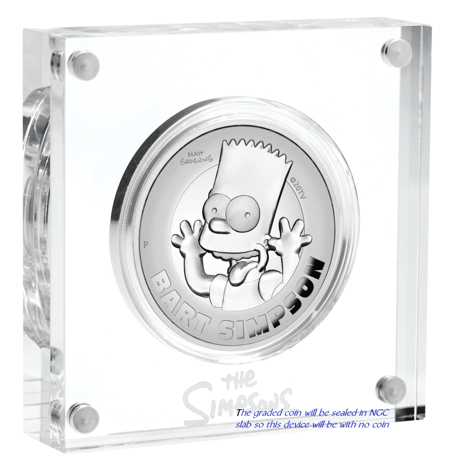 2022 HIGH RELIEF Simpsons Bart Simpson Proof $2 2oz Silver COIN