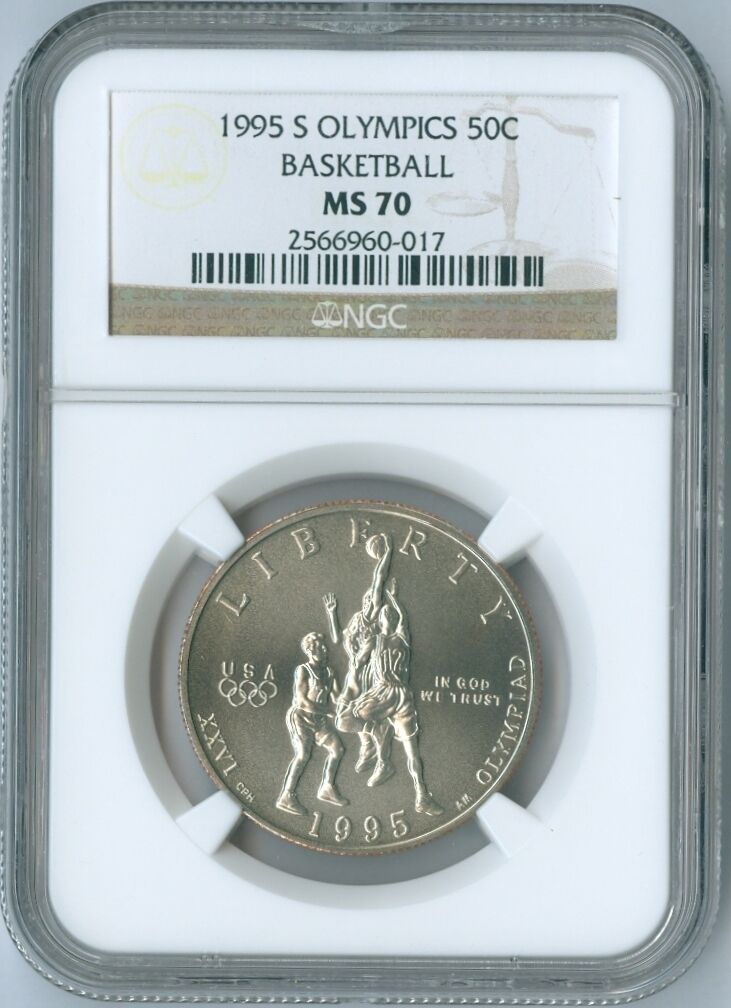 1995 S Atlanta Olympics Basketball Commemorative Half Dollar Coin NGC MS 70 MS70