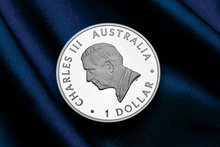 Load image into Gallery viewer, AUSTRALIA KANGAROO KING CHARLES III OBVERSE 1st ISSUE 2024 1oz SILVER PROOF COIN
