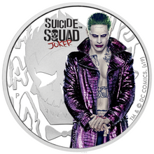 Load image into Gallery viewer, 2019 SUICIDE SQUAD – JOKER $1 1oz .9999 SILVER PROOF COLORIZED COIN
