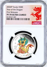 Load image into Gallery viewer, 2024 PROOF Silver Lunar Year of the DRAGON Baby NGC PF 70 1/2oz Coin FR
