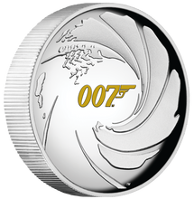 Load image into Gallery viewer, 2020 James Bond 007 HIGH RELIEF SILVER PROOF $1 1oz COIN NGC PF70 UC Cert# &quot;007&quot;
